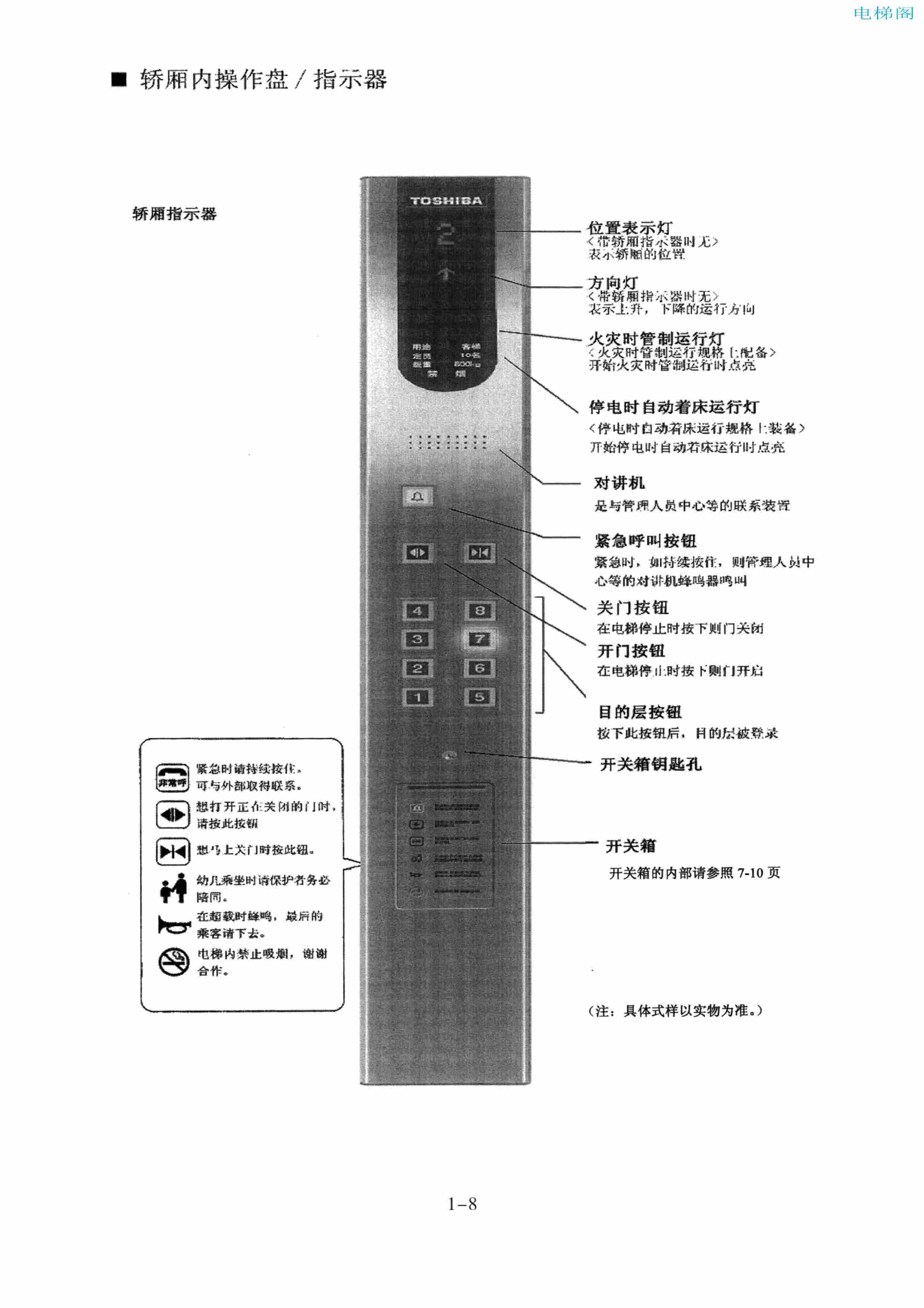 东芝电梯ELCOSMO-V（后对重）随机资料-管理指导手册