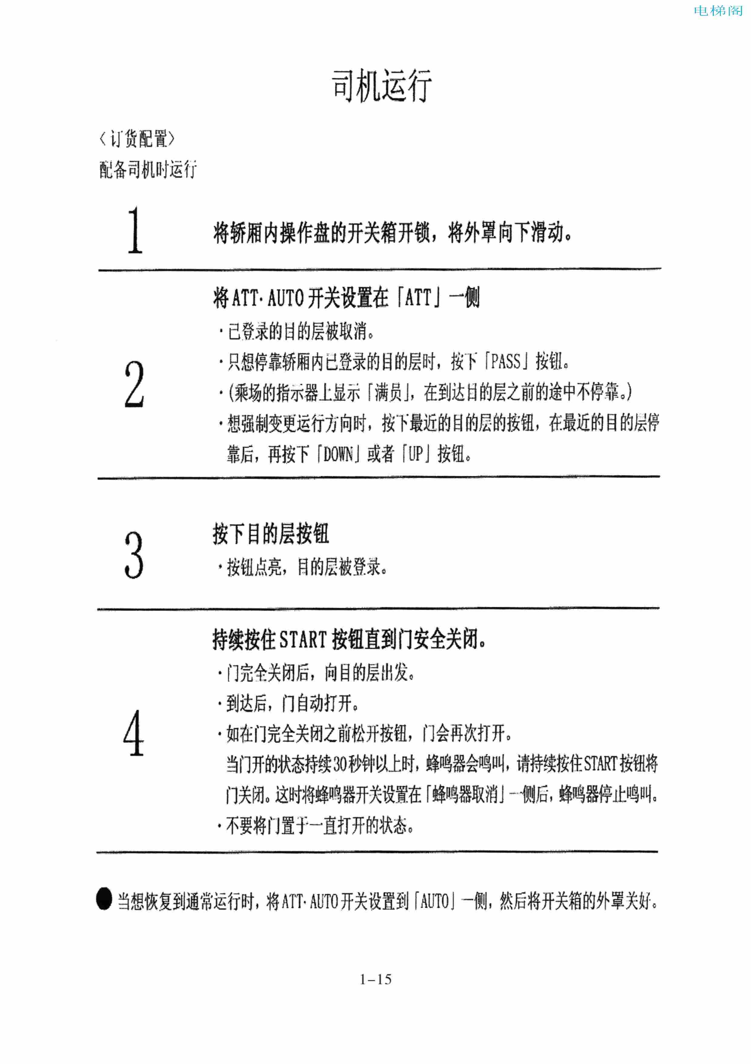 东芝电梯ELCOSMO-V（后对重）随机资料-管理指导手册