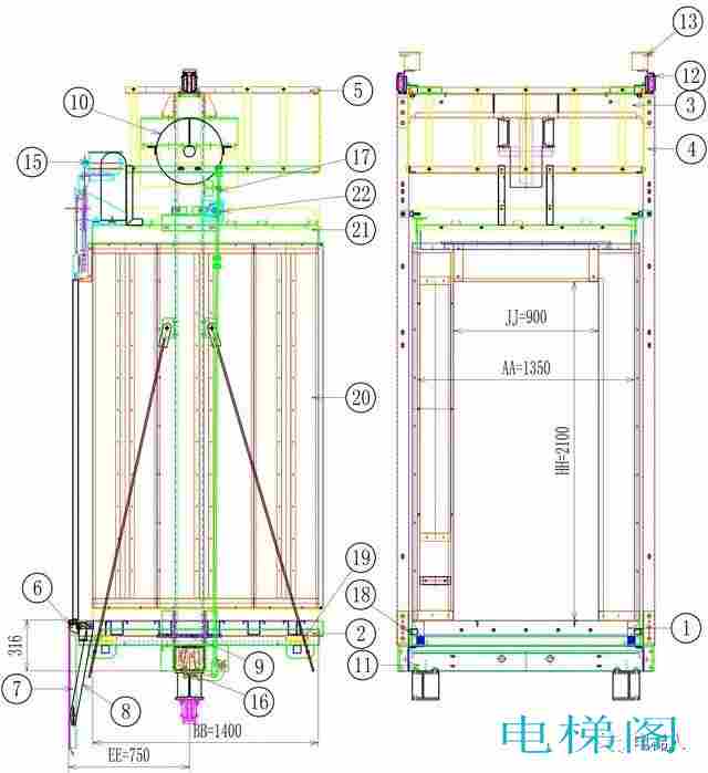 曳引式电梯基础知识---基本结构组成