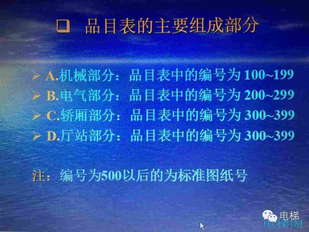 （干货）三菱电梯看图的精髓：图纸品目对照表